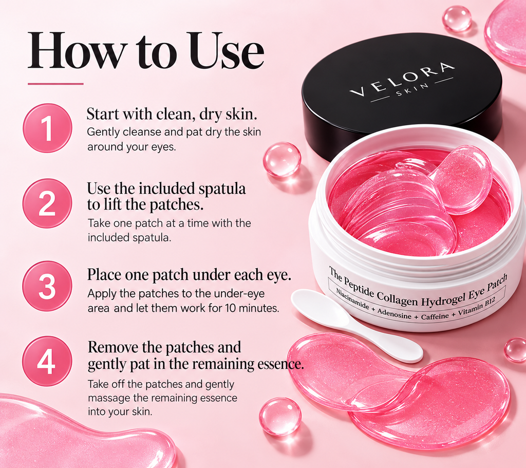 VELORA Peptide Collagen Hydrogel Eye Patches