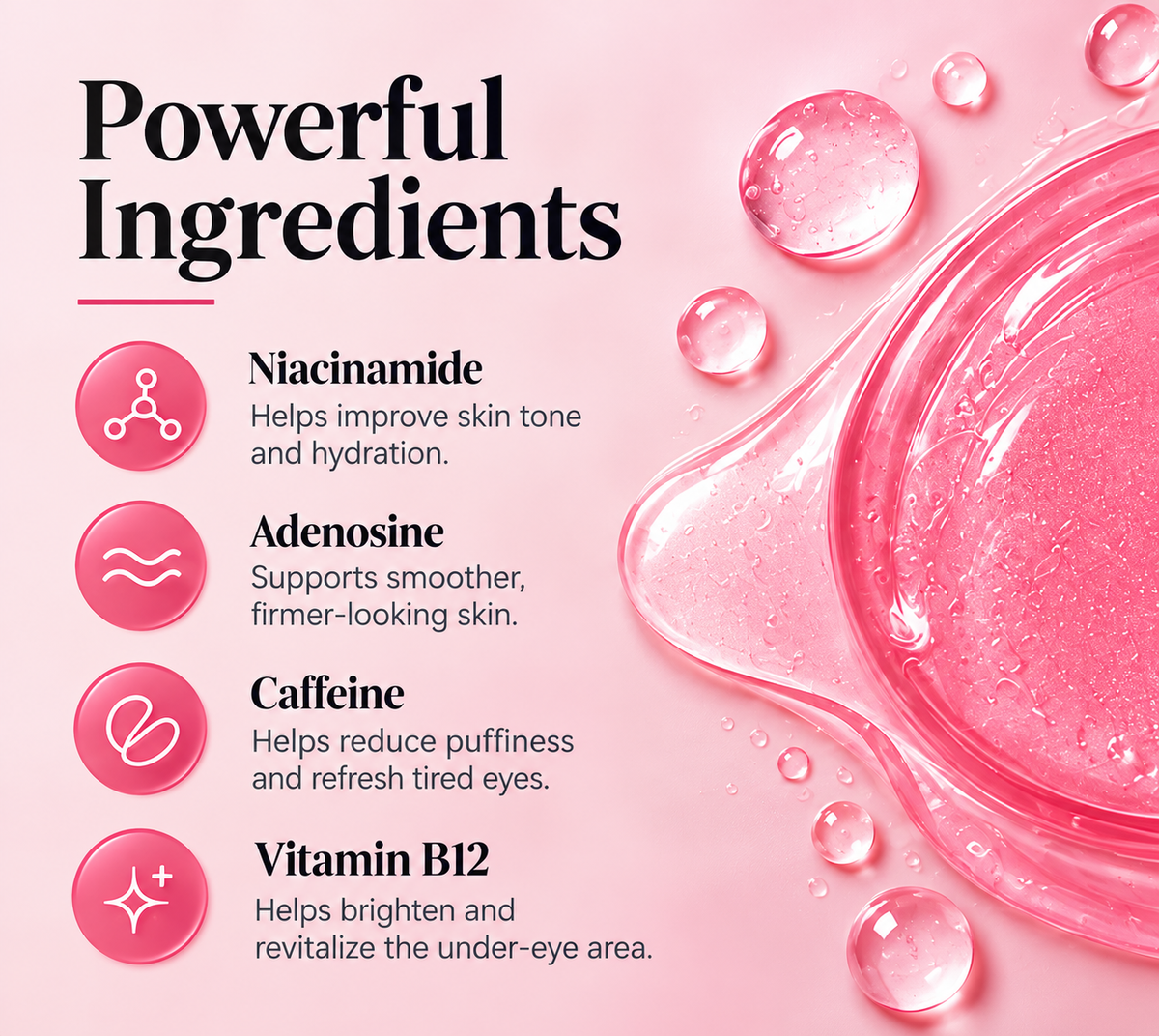 VELORA Peptide Collagen Hydrogel Eye Patches