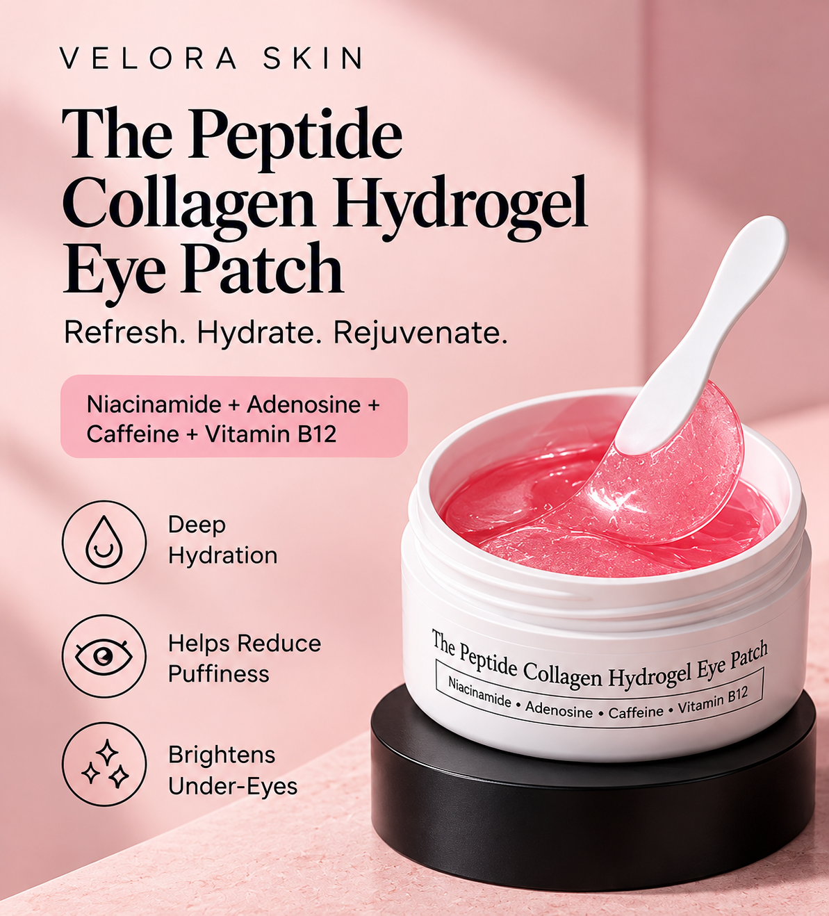 VELORA Peptide Collagen Hydrogel Eye Patches